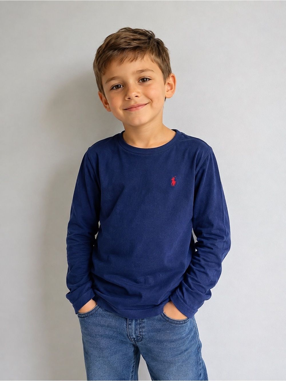 Polo Ralph Lauren Boys Blue Long Sleeve Size 8/ S/140